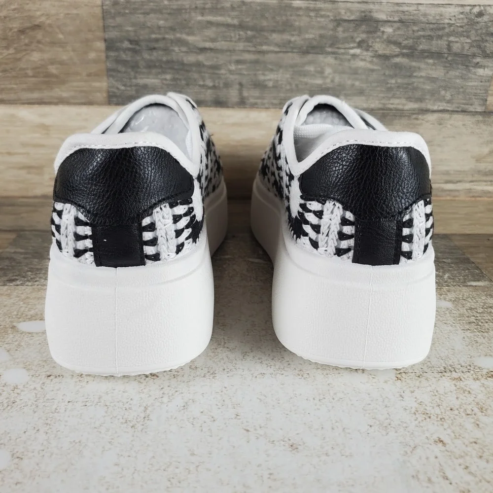 Dirty Laundry Recreation Womens Shoes Sz 6.5 Black White Multi Platform Sneakers